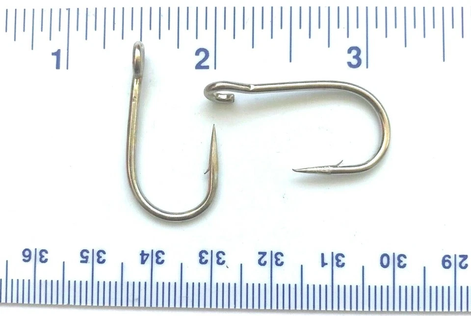 100  6X strength GT 9171 Nickel Plated Open Eye Siwash Fishing Hooks size 1 - Image 1 of 1