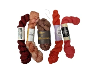 INDIE DYER "Minis" Five Minis for your wonderful projects! Taste of Red/browns - Picture 1 of 11