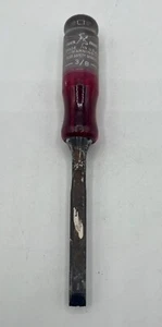 Vintage Chisel Buck Bros 3/8 Red And Clear Handle - Picture 1 of 7