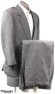 V22 Versace Double Breasted 2 Pc Suit Gray Wool 40S Pleated Fronts 34" Waist - Picture 1 of 11