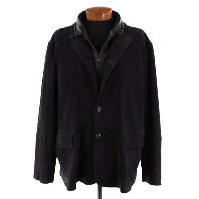 Robert Graham NWD Uptown III Suede Leather w/ Removable Vest Blazer Sz 52 Blue - Image 1 of 4