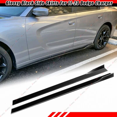 Par de painéis balancim extensão saias laterais Dodge Charger preto brilhante compatível com 11-22 Dodge Charger - Imagem 1 de 4