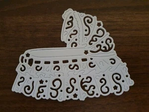 6 x Tattered Lace Crib Die Cuts in White - Card Making, Scrapbooking etc - Picture 1 of 2