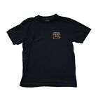 Billabong Men's Size XL Rainbow Crayon Wave Black Short Sleeve Shirt 100% Cotton