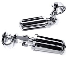 Fußrasten Set mit Klemme Sturzbügel Schelle Big Comfort für Harley Honda BMW Neu