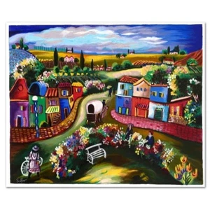 Shlomo Alterled "Bustling Town" Untitled LED Serigraph. Taubes Hand/Schild. COA. Neu - Bild 1 von 2