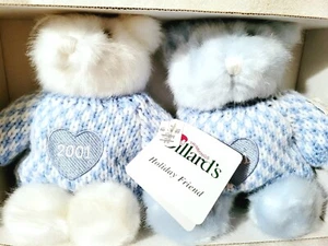 Dillard's Teddy Bear Plush Holiday Friend Blue White 2001 NEW Open Box - Picture 1 of 12