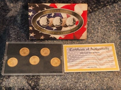 Colección State Quarter edición oro 2000 con certificado de autenticidad Foto 1 de 3