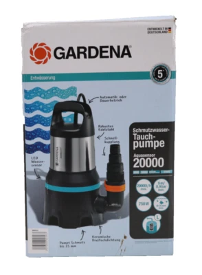 GARDENA 20000 Aquasensor 750W Schmutzwasser-Tauchpumpe (09044-20), Gebraucht ! - Bild 1 von 3