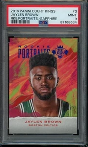 2016-17 Panini Court Kings Jaylen Brown #3 Rookie Portraits Sapphire /25 PSA 9 - Picture 1 of 2