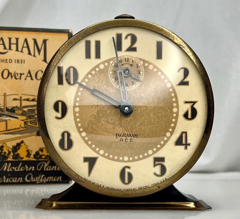 Antique Ingraham 40 Hour Alarm Clock Mint in Box - 90240 Cover