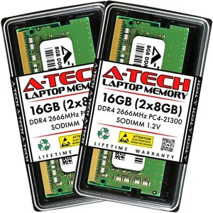 A-Tech 16GB 2x 8GB DDR4 2666 PC4-21300 Laptop 260-Pin SODIMM Memory RAM Kit 16G - Picture 1 of 7