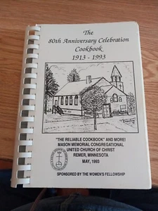 Vintage 1993 Remer Church Of Christ 80th Anniversary Cookbook - Picture 1 of 5