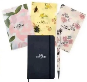 COACH Notebook + Ballpoint pen + 3 clear file Set of 5 New - Picture 1 of 9