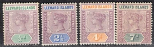 LEEWARD ISLANDS 1890 STAMP Sc. # 1, 3/4 AND 6 MH - Picture 1 of 2