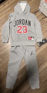 Jordan Jersey Boys 2-Peice Hoodie and Jogger Pants Set Grey Size 4 / 6 - Picture 1 of 7