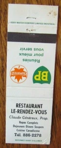 SUPERTEST BP GAS STATION MATCHBOOK COVER: CLAUDE GÉNÉREUX EMPTY MATCOVER -E23 - Picture 1 of 1