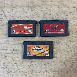 LOT OF 3 Disney's Herbie Fully Loaded, Cars, Monsters inc NEMO Gameboy Advance - Picture 1 of 5