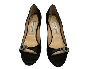 Zapatos de salón JIMMY CHOO de cuero cepillado negro con adornos de cristal - 38,5 - Imagen 1 de 7