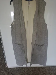 AVON SIGNATURE Weekend ärmellose Longweste Mantel grau Gr. Large mit Taschen - Bild 1 von 9