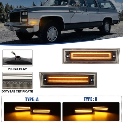 For 81-86 Chevrolet C10 C20 C30 K10 20 30 GMC C1500 C2500 LED Side Marker Light - Image 1 of 4