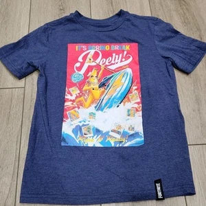 Fortnite Maglietta Manica Corta Blu Peely Banana Primavera Pausa Bambini Taglia 8 Medium - Foto 1 di 5