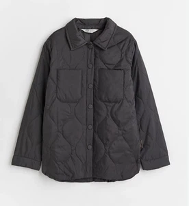 New H& M Girls Thermolite Shirt Jacket Dark Gray Size 14. - Picture 1 of 9