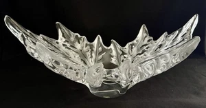 ¡COMO NUEVO! GRAN CENTRO DE MESA 18" CRISTAL LALIQUE CHAMPS ELÍSEOS CUENCO HOJAS DE ROBLE - Imagen 1 de 11