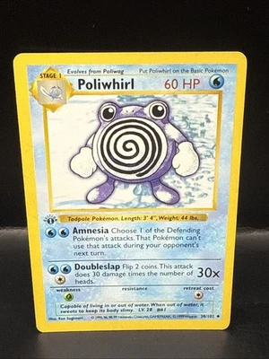 Pokemon Card TCG Poliwhirl 38/102 1st Edition Shadowless Base Set - Image 1 of 4