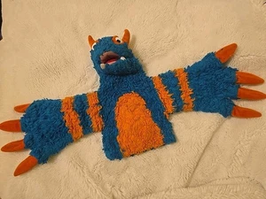 Folkmanis Blueper Monster Two Handed Stage Puppet Plush Blue and Orange 15" READ - Picture 1 of 15