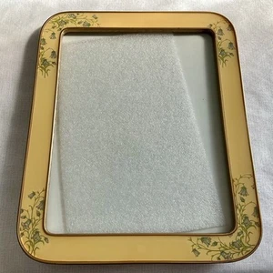 BUCKLERS Floral Picture Frame Ornate Hand Crafted Enamel Brass Color 9x11 Glass - Picture 1 of 9