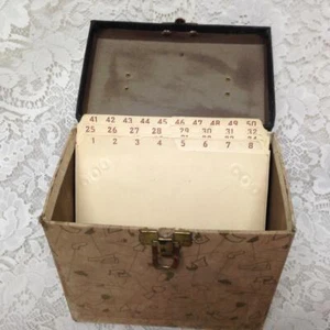 Vintage, Rare, Brownish Playing Record Case with 12 Dividers 8in x 8in x 5in - Picture 1 of 6