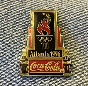 1996 Olympic Lapel Pin ~ Atlanta Summer Games ~ Sponsor ~ Coca Cola - Coke - Picture 1 of 2