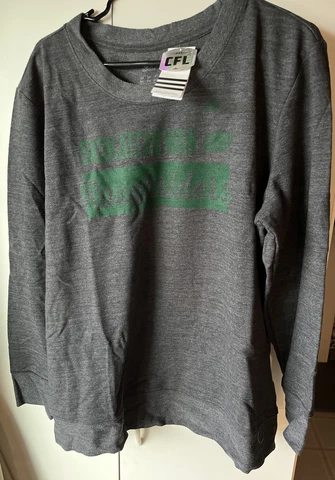 adidas Saskatchewan Roughriders CFL Canada Sweatshirt Women's 2XL Dark Gray NWT Cover