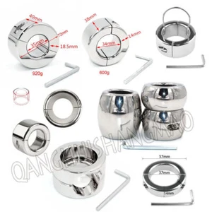 Stainless Steel Peni Ball Stretcher Scrotum Ring Pendant Weight for Male Delay - Picture 1 of 21