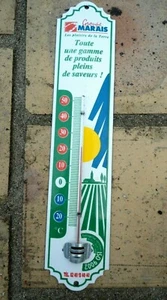 Vintage Thermometer Enamel Plate 30cm Swamp Genuine Enamel Made France - Picture 1 of 1