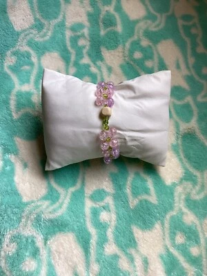 Браслет ручной работы ювелирные изделия бисером фиолетовый размер 8 дюймов длиной женские аксессуары - Изображение 1 из 3