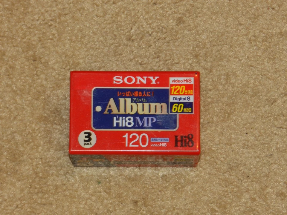SONY 8 MM Video Cassette 120 Minutes Hi8MP Type 3 Pack 3P6-120HMPL NEW SEALED - Image 1 of 1