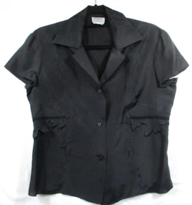 Alberta Ferretti Philosophy Sz 10 Artsy Black Top - Imagen 1 de 5