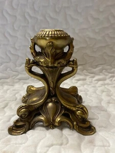 Vintage L&L WMC Gold Hollywood Regency Rococo Baroque lamp/dish base 5.5” - Picture 1 of 6