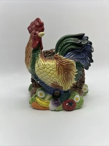 Fitz And Floyd Classics Rooster Napkin / Mail Holder Farmhouse Decor CHIPS READ - Picture 1 of 10