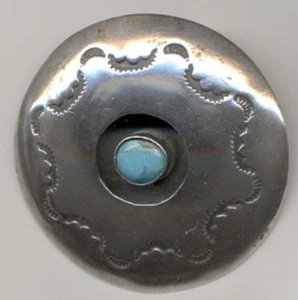 Signed Shadow Box Sterling Silver and Turquoise Pendant with Interesting Tooling - Picture 1 of 1