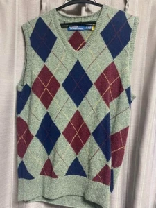 Gilet Polo Ralph Lauren grigio x navy x rosso scuro ecc.(Argyle) S dal Giappone Usato - Foto 1 di 6