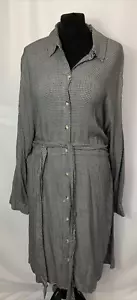 TU Women's Shirt Dress Size UK20 Tie Belt Checked Midi Casual Long Sleeve A451 - Picture 1 of 16