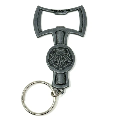 MLS Portland OR Timbers Soccer Axe Bottle Opener Metal Keychain Widmer Brothers Cover
