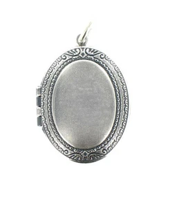 NIEDER Medaillon oval Farbe: silber Foto Anhänger Jugendstil Amulett kl. - Bild 1 von 3