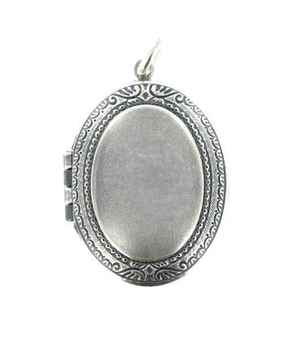 NIEDER Medaillon oval Farbe: silber Foto Anhänger Jugendstil Amulett kl. - Bild 1 von 3