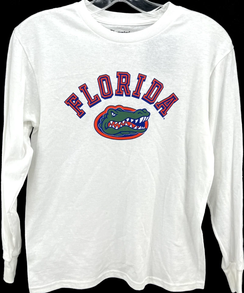 NUEVA Camisa University of Florida UF Gators Champion Blanca LS Cuello Redondo Juvenil 7-8 Foto 1 de 4