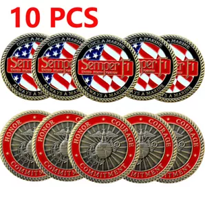 10PZ A MARINE ALWAYS A MARINE US Challenge Moneta da collezione Semper Fi militare - Foto 1 di 11