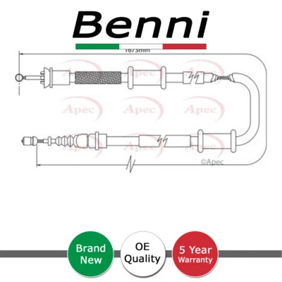 Cable de freno de mano trasero derecho Benni se adapta a Alfa Romeo MiTo Fiat Punto Grande Foto 1 de 2